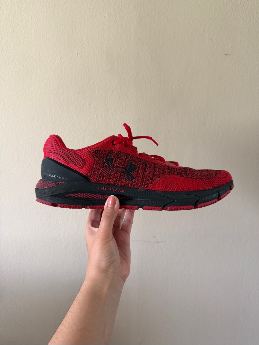 Under Armour HOVR Intake 6 Men's Running Shoes Red Black Cushioned Size 13